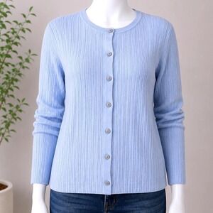 Future Collective Ribbed Cardigan Button Front Lightweight Sweater Grandma‎ Core